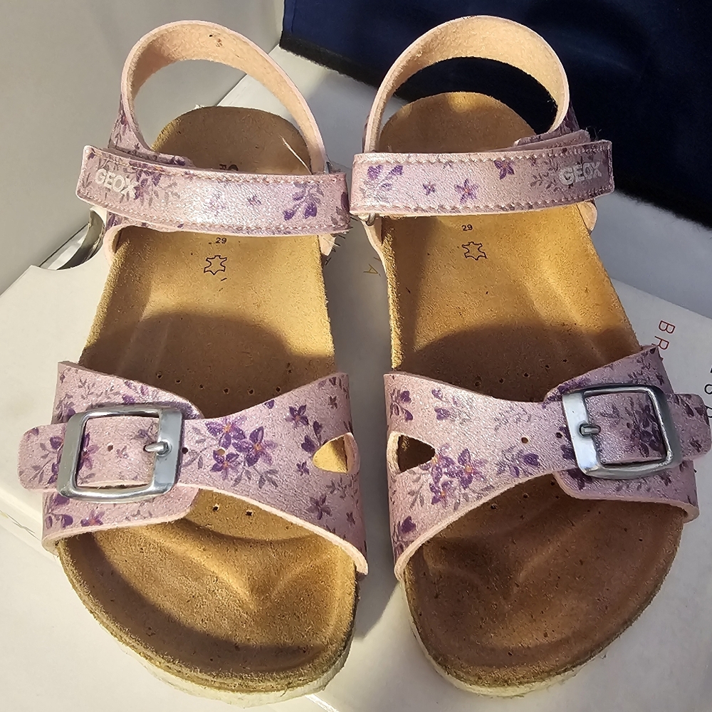 Geox Kids Purple Floral Breathable Sandals SZ 11 Toddler